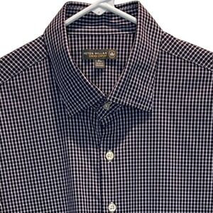 Peter Millar Summer Comfort XL Men's Nylon Stretch Shirt Gingham Check Palm Tree
